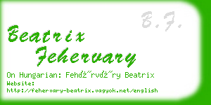 beatrix fehervary business card